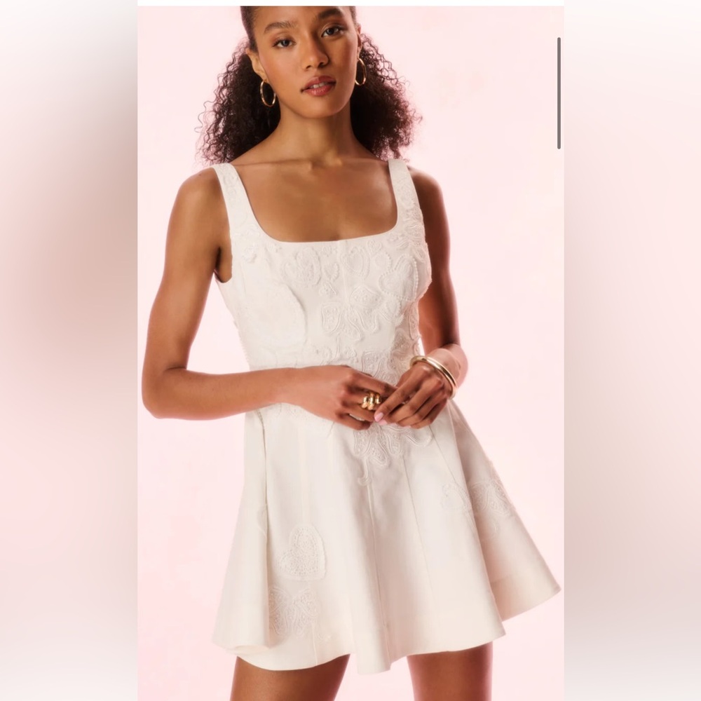 BRAND NEW LoveShackFancy Vionne White Floral Mini Dress